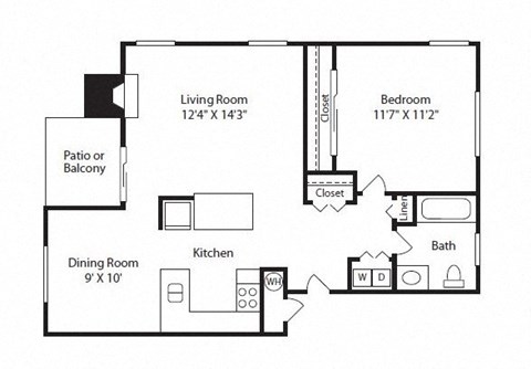 Nickel Creek Apartments in Lynwood, Washington A1 Floor Plan
